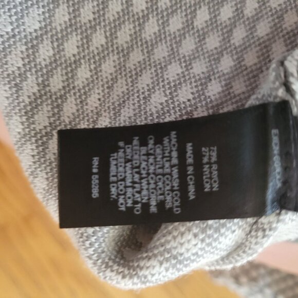 Express Women's Grey & White Polka Dot 3/4 Sleeve Knit Sweater M - Picture 6 of 6